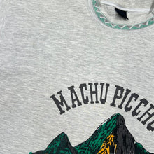 Load image into Gallery viewer, Vintage 90&#39;s MACHU PICCHU Patterned Neckline Souvenir Spellout Graphic Single Stitch T-Shirt
