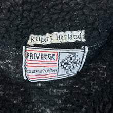 Load image into Gallery viewer, Vintage Privilege USA Embroidered Flag Spellout Black Sherpa 1/4 Zip Fleece Sweatshirt
