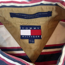 Load image into Gallery viewer, Vintage TOMMY HILFIGER Red Blue White Multi Striped Long Sleeve Button-Up Shirt
