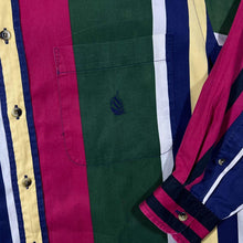 Load image into Gallery viewer, Vintage Nautica Multi Colour Striped Long Sleeve Button-Down Cotton Shirt

