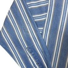 Load image into Gallery viewer, Vintage 90&#39;s Coliseum Blue White Striped Long Sleeve Cotton Button-Up Shirt
