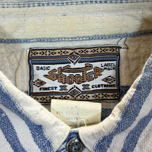 Load image into Gallery viewer, Vintage 90&#39;s Shooter Cowboy Western Cotton Linen Striped Long Sleeve Shirt
