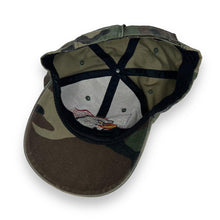 Load image into Gallery viewer, Early 00&#39;s USA Patriotic Americana Bald Eagle Flag Spellout Camouflage Camo Baseball Cap

