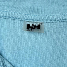 Load image into Gallery viewer, Helly Hansen Big Logo Spellout Graphic Short Sleeve Blue Polo Shirt
