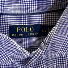 Load image into Gallery viewer, Polo Ralph Lauren Classic Blue Check Long Sleeve Cotton Dress Shirt
