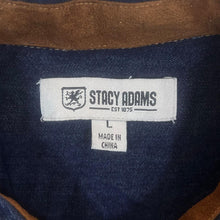 Load image into Gallery viewer, Stacy Adams Cowboy Western Dark Blue Denim Long Sleeve Shirt
