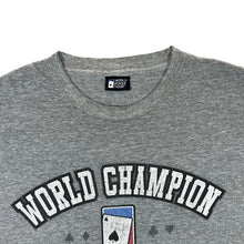 Load image into Gallery viewer, Vintage WORLD POKER TOUR "World Champion" Souvenir Spellout Graphic Grey T-Shirt
