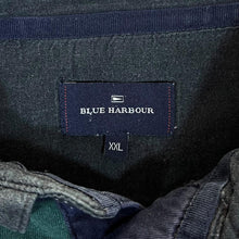Load image into Gallery viewer, BLUE HARBOUR Navy Blue Green Striped Mini Logo Long Sleeve Polo Shirt
