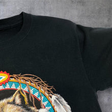 Load image into Gallery viewer, Wolf Native American Navajo Dream Catcher Spiritual Graphic Black T-Shirt
