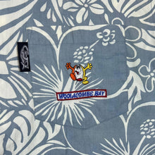 Load image into Gallery viewer, Early 00&#39;s KANGAROO POO &quot;Woolacombe Bay&quot; Embroidered Logo Hawaiian Floral Patterned Open Collar Shirt
