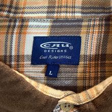Load image into Gallery viewer, Vintage Cau Designs Cowboy Western Brown Plaid Check Long Sleeve Shirt

