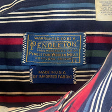 Load image into Gallery viewer, Vintage Pendleton Made In USA Multi Striped Short Sleeve Button-Up Cotton  Shirt
