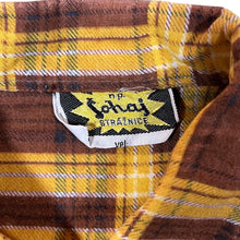 Load image into Gallery viewer, Vintage Johaj Brown Yellow Plaid Check Long Sleeve Flannel Shirt
