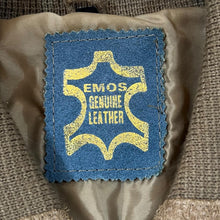 Load image into Gallery viewer, Vintage 80&#39;s EMOS GENUINE LEATHER Suede Leather Panel Acrylic Knit Zip Sweater Jumper
