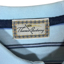 Load image into Gallery viewer, Vintage THOMAS BURBERRY Embroidered Mini Logo Blue Striped Short Sleeve Polo Shirt
