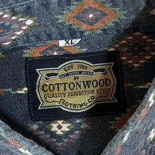 Load image into Gallery viewer, Vintage 90&#39;s Cottonwood Aztec Navajo Patterned Black Long Sleeve Cotton Shirt
