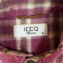 Load image into Gallery viewer, IKKA Represents Cowboy Western Check Suede Effect Panel Popper Long Sleeve Shirt
