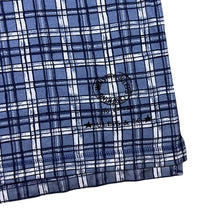 Load image into Gallery viewer, Vintage Juleps Blue White Check 1/4 Zip Short Sleeve Cotton Polo Shirt

