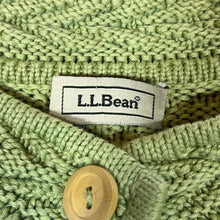 Load image into Gallery viewer, Vintage L.L.BEAN Classic Green Cable Knit Button Cardigan Sweater
