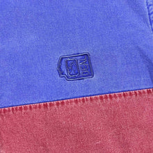 Load image into Gallery viewer, Early 00&#39;s DEAL Washed Red Blue Colour Block 1/4 Button Short Sleeve Cotton Deck Shirt
