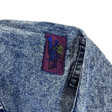 Load image into Gallery viewer, Vintage 90&#39;s Acid Wash Blue Denim Lightly Padded Zip Jacket
