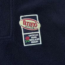 Load image into Gallery viewer, Vintage 90&#39;s TETLEY&#39;S BITTER x ENGLAND RUGBY Embroidered Mini Logo 1/2 Zip Pullover Fleece Sweatshirt
