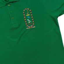 Load image into Gallery viewer, Vintage CARLA CRAFT Egyptian Hieroglythics Souvenir Short Sleeve Polo Shirt
