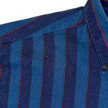Load image into Gallery viewer, Vintage HUNTING HORN Multi Striped Long Sleeve Cotton Button-Up Shirt
