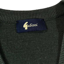 Load image into Gallery viewer, Vintage GABICCI Grandad Patterned Wool Acrylic Knit Green V-Neck Sweater Jumper
