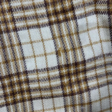 Load image into Gallery viewer, Vintage Viking Beige Brown Plaid Check Long Sleeve Acrylic Cotton Flannel Shirt

