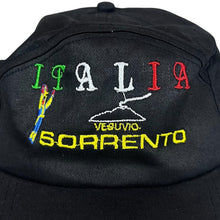 Load image into Gallery viewer, Vintage 90's Italia "Sorrento" Embroidered Souvenir Spellout Black Baseball Cap
