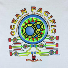 Load image into Gallery viewer, Vintage OCEAN PACIFIC (1993) &quot;Extra Ball&quot; Surfer Skate Spellout Graphic White T-Shirt
