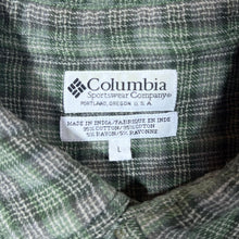 Load image into Gallery viewer, Vintage Columbia Sportswear Green Check Long Sleeve Cotton Rayon Flannel Shirt
