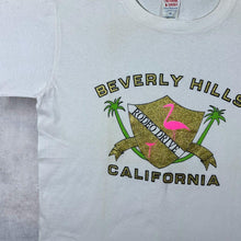 Load image into Gallery viewer, Vintage Beverly Hills California Gold Glitter Souvenir Graphic Single Stitch White T-Shirt
