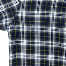 Load image into Gallery viewer, Vintage Worker Black Grey Yellow Check Cotton Long Sleeve Button-Up Flannel Shirt
