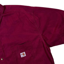 Load image into Gallery viewer, Vintage Carhartt FR Classic Burgundy Short Sleeve Cotton Button-Up Shirt
