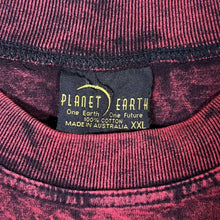 Load image into Gallery viewer, Vintage Planet Earth Gothic Dragon Graphic Red Tie Dye Acid Wash Cotton T-Shirt
