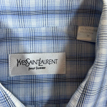 Load image into Gallery viewer, Vintage YVES SAINT LAURENT YSL Classic Plaid Check Pocket Logo Short Sleeve Button-Up Shirt
