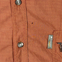 Load image into Gallery viewer, Columbia Sportswear GRT Orange Check Outdoor Utility Hiking Short Sleeve Shirt
