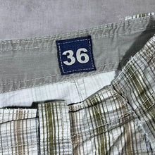 Load image into Gallery viewer, Redhead Beige Brown Navy Blue Check Cotton Cargo Shorts
