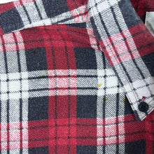 Load image into Gallery viewer, Vintage Hualu Red Grey White Plaid Check Long Sleeve Flannel Button-Up Shirt
