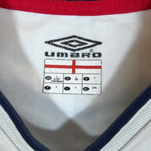 Load image into Gallery viewer, Early 00&#39;s UMBRO ENGLAND 2001-2003 Embroidered White Home Football Shirt
