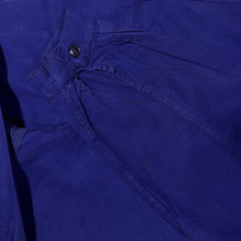 Load image into Gallery viewer, Vintage Lotus French Chore Worker Style Navy Blue Cotton Distressed Jacket
