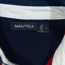 Load image into Gallery viewer, Early 00's NAUTICA Colour Block Cut And Sew Mini Logo Sailing Polo Sweatshirt Top
