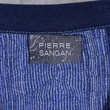 Load image into Gallery viewer, Vintage Pierre Sangan Blue Mix Grandad Patterned V-Neck Sweater Jumper
