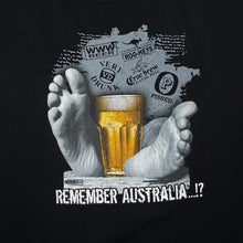 Load image into Gallery viewer, Early 00’s Remember Australia Beer Novelty Souvenir Spellout Graphic Black T-Shirt

