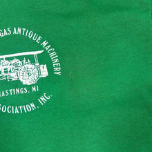 Load image into Gallery viewer, Vintage 90&#39;s STEAM &amp; GAS ANTIQUE MACHINERY Souvenir Graphic Green Single Stitch T-Shirt
