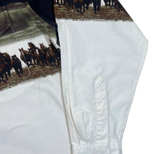 Load image into Gallery viewer, Vintage STARS &amp; STRIPES Horse Nature Cowboy Western Long Sleeve Cotton Shirt

