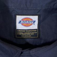 Load image into Gallery viewer, Dickies Workwear Embroidered Patch Navy Blue Long Sleeve Polyester Cotton Shirt
