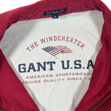 Load image into Gallery viewer, GANT USA &quot;The Windcheater&quot; Classic Embroidered Mini Logo Red Zip Bomber Jacket
